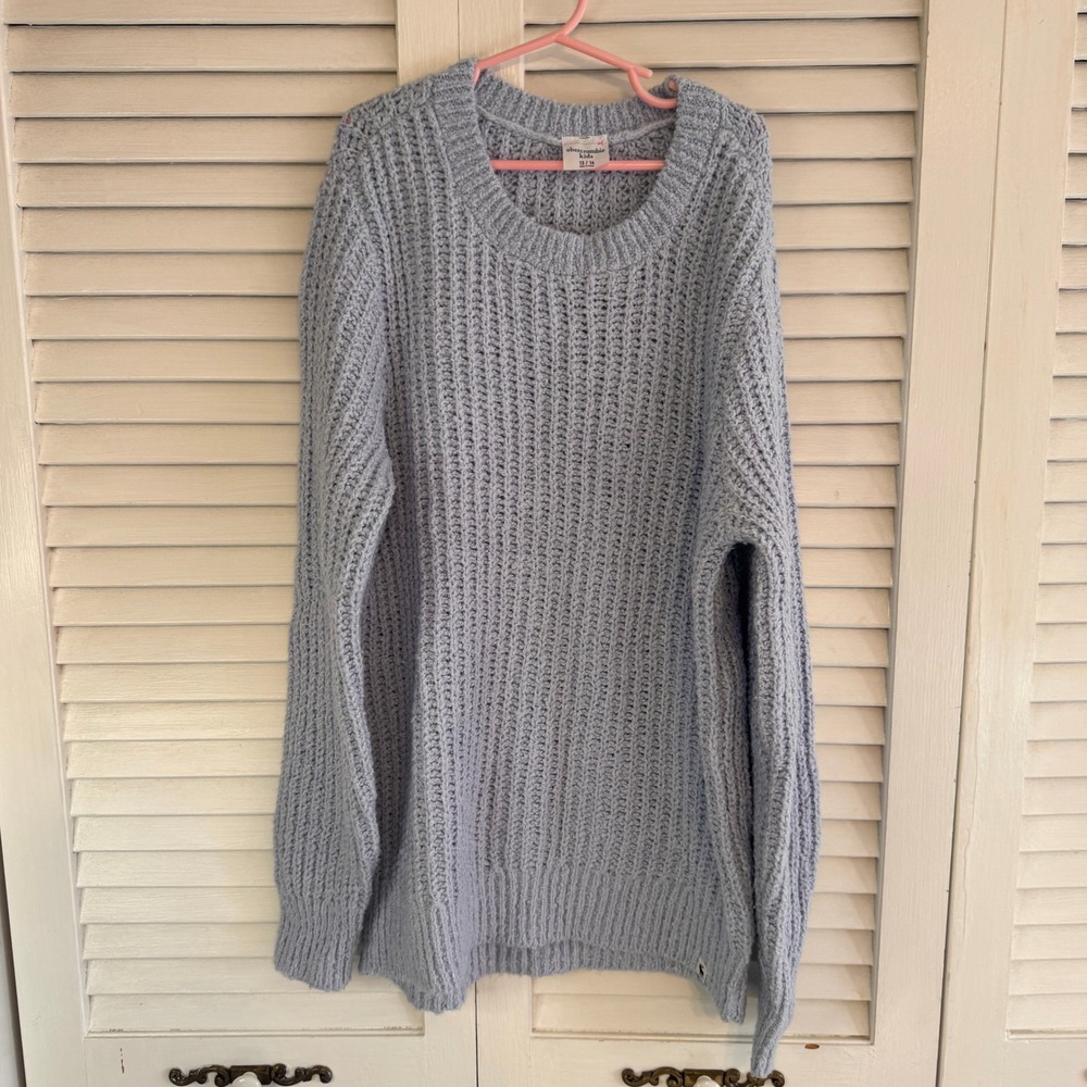 ABERCROMBIE KIDS Girls Open Knit Pale Blue Sweater SZ 13/14